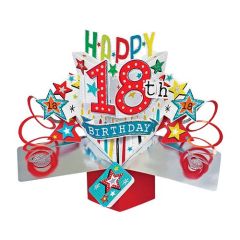 Happy 18th Birthday Pop-up Card - Stars (3 Pack) 28-225