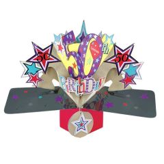 Happy 50th Birthday Pop-up Card - Stars (3 Pack) 28-230